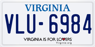 VA license plate VLU6984
