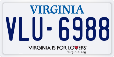 VA license plate VLU6988