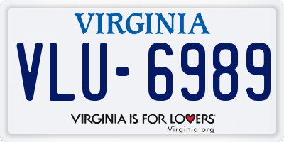 VA license plate VLU6989