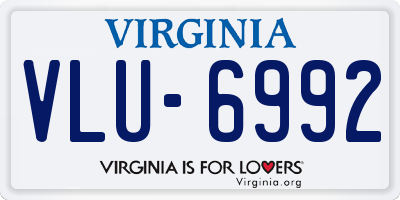 VA license plate VLU6992