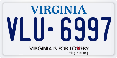 VA license plate VLU6997