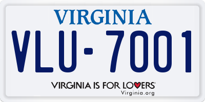 VA license plate VLU7001