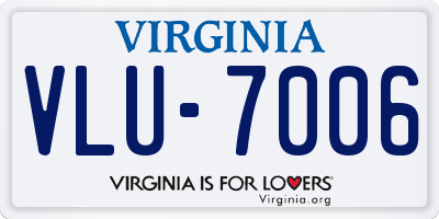VA license plate VLU7006