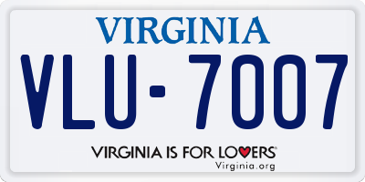 VA license plate VLU7007