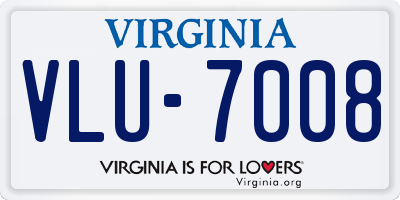 VA license plate VLU7008