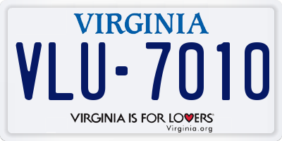 VA license plate VLU7010