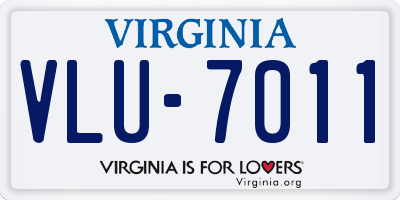VA license plate VLU7011