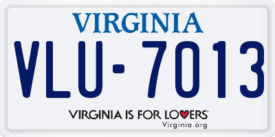 VA license plate VLU7013