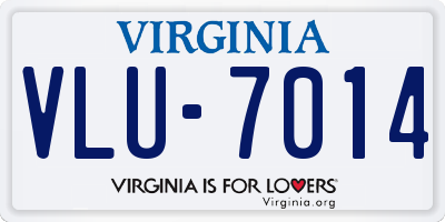 VA license plate VLU7014