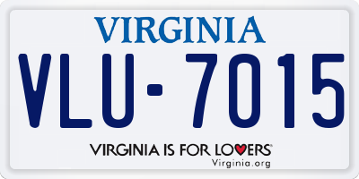 VA license plate VLU7015