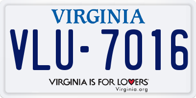 VA license plate VLU7016