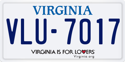 VA license plate VLU7017