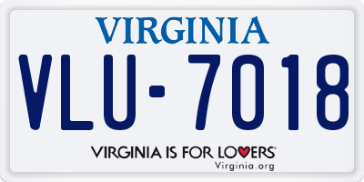 VA license plate VLU7018