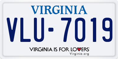 VA license plate VLU7019