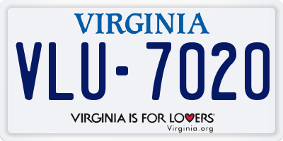 VA license plate VLU7020