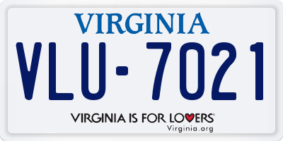 VA license plate VLU7021