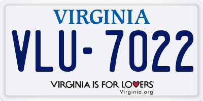 VA license plate VLU7022