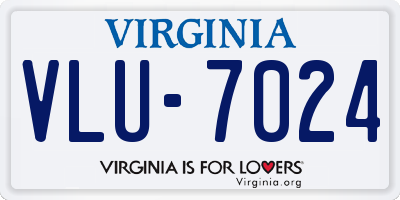 VA license plate VLU7024