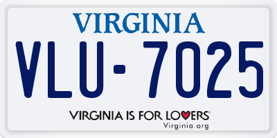 VA license plate VLU7025