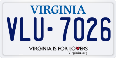 VA license plate VLU7026