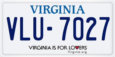 VA license plate VLU7027