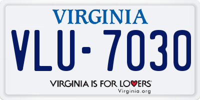 VA license plate VLU7030