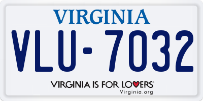 VA license plate VLU7032