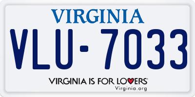 VA license plate VLU7033