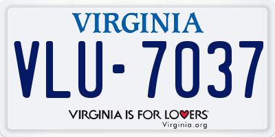 VA license plate VLU7037