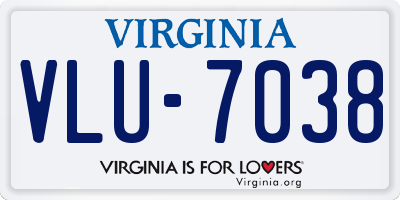 VA license plate VLU7038
