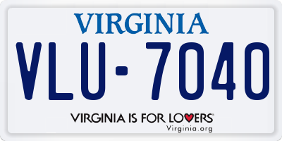 VA license plate VLU7040