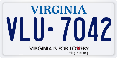 VA license plate VLU7042