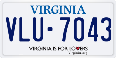 VA license plate VLU7043