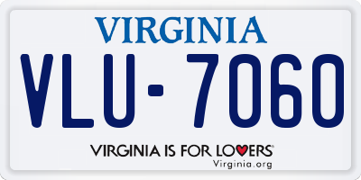 VA license plate VLU7060