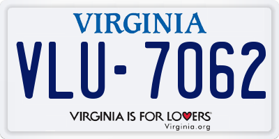VA license plate VLU7062
