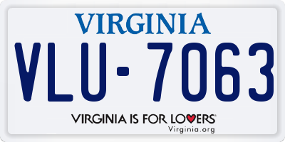 VA license plate VLU7063