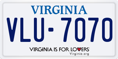 VA license plate VLU7070