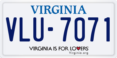 VA license plate VLU7071