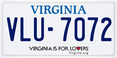 VA license plate VLU7072