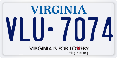 VA license plate VLU7074