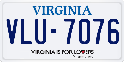 VA license plate VLU7076