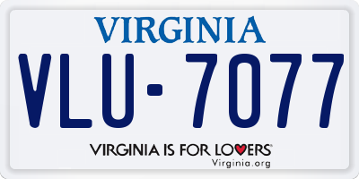 VA license plate VLU7077