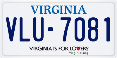 VA license plate VLU7081