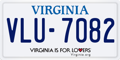 VA license plate VLU7082