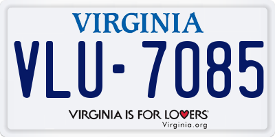 VA license plate VLU7085