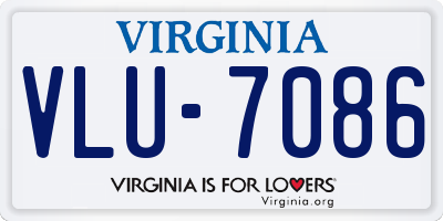 VA license plate VLU7086