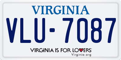 VA license plate VLU7087