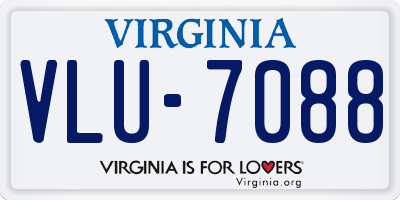VA license plate VLU7088