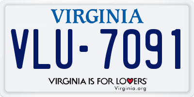 VA license plate VLU7091
