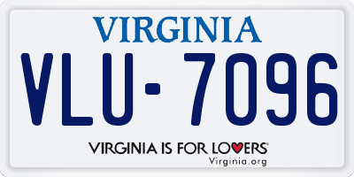 VA license plate VLU7096